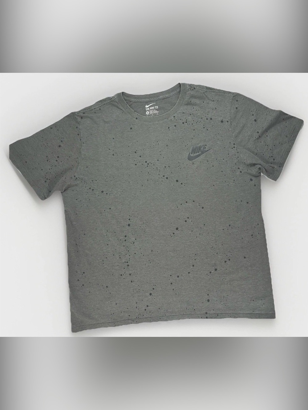 Nike Air Mens XL Gray Speckled Swoosh Graphic T Shirt Short Sleeve Athletic Tee